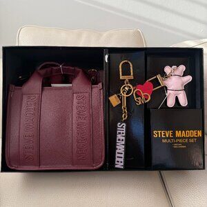 NWT &  BOXED STEVE MADDEN BWEBBER E SATCHEL CROSSBODY BAG CHRAMS KEYRING